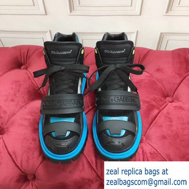 Dolce  &  Gabbana High-top Sneakers Black/Blue With Logo 2019